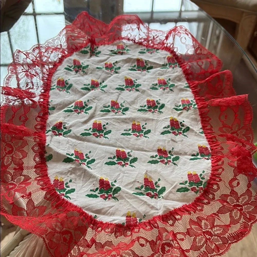 Christmas Candle Lace Doily